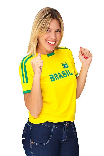 istock Beautiful young supporter of Brazil 465451109