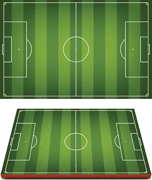 Vector illustration of Vector Soccer Fields Striped Grass