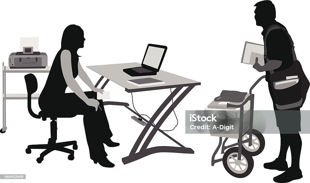 Courier Waiting Black Color stock vector