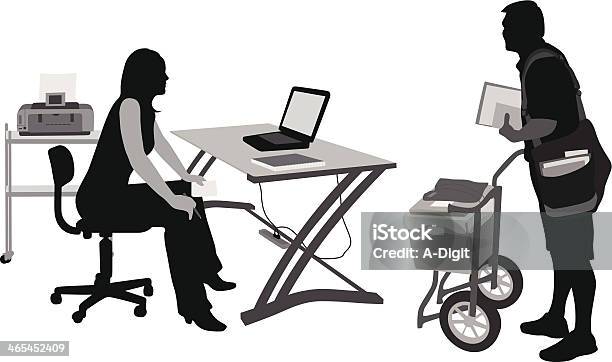 Courier Waiting Stock Illustration - Download Image Now - Black Color, Computer Graphic, Digitally Generated Image