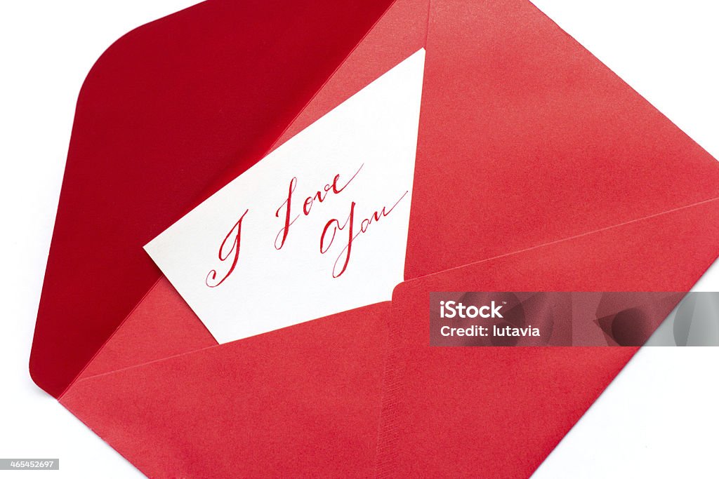 Para namorados cartão com envelope Vermelho - Royalty-free Aberto Foto de stock