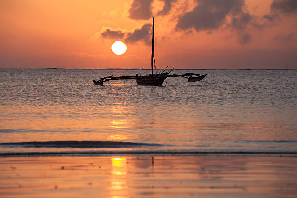 istock Morning, landscape, boat, ocean, calm, clouds, sun 465452778