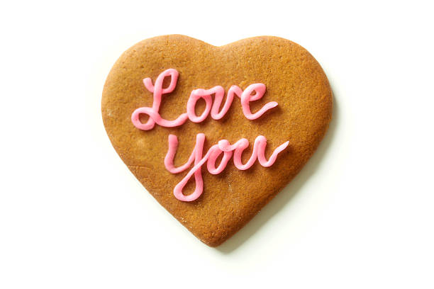 Valentine Love Cookie on White Background