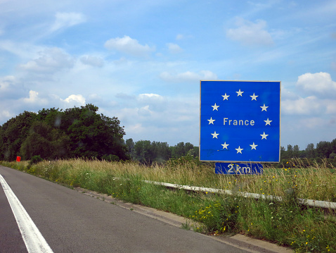 Sign on the highway from Belgium to France \