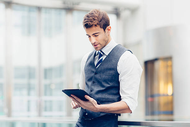 Businessman using a Digital tablet stock photo