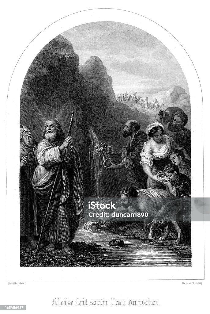 Moses holte Wasser aus dem rock - Lizenzfrei Fels Stock-Illustration