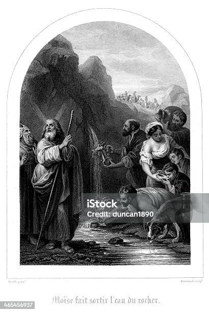 Moses Holte Wasser Aus Dem Rock Stock Vektor Art und mehr Bilder von Fels - Fels, Moses - Religiöse Figur, Wasser