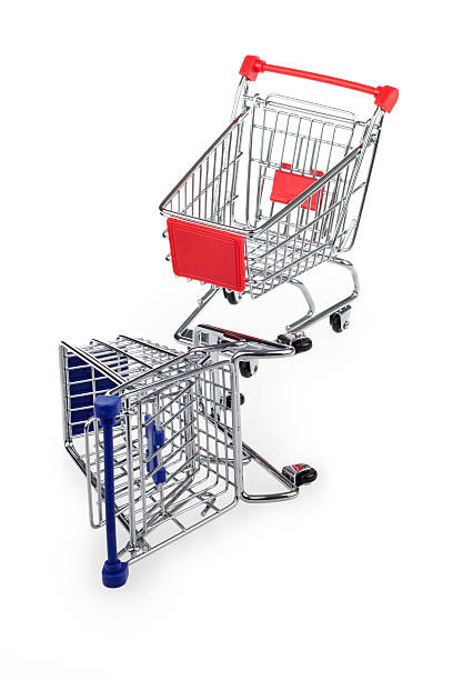 istock Red and blue toy shopping cart 465457439