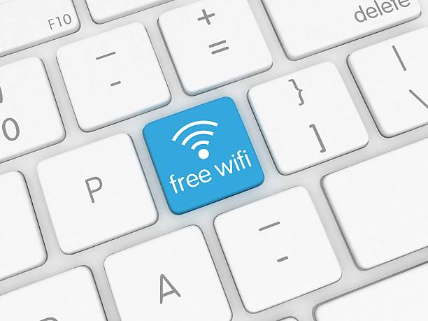 бесплатный беспроводной интернет на компьютер клавиатуры ключ - complimentary gratis freedom computer keyboard стоковые фото и изображения