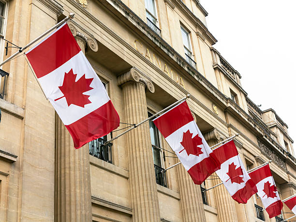 istock Canadian Flag on Canada House, London 465457987