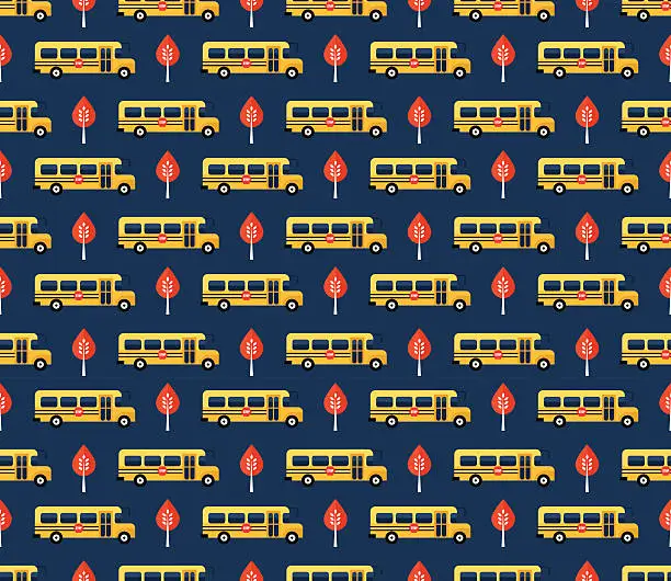 Vector illustration of school bus pattern