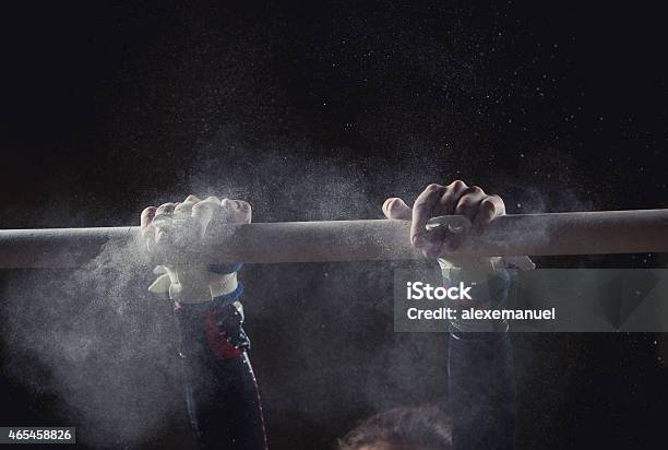 Hands Of Gymnast Stock Photo - Download Image Now - Gymnastics, Sport, Sports Chalk