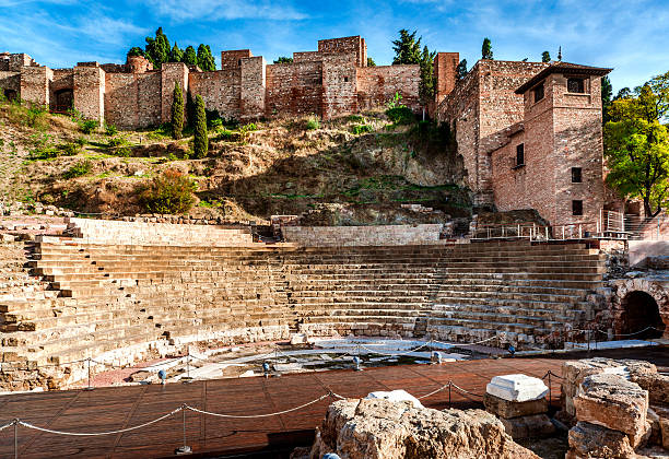 il teatro romano a malaga - provincia di málaga foto e immagini stock