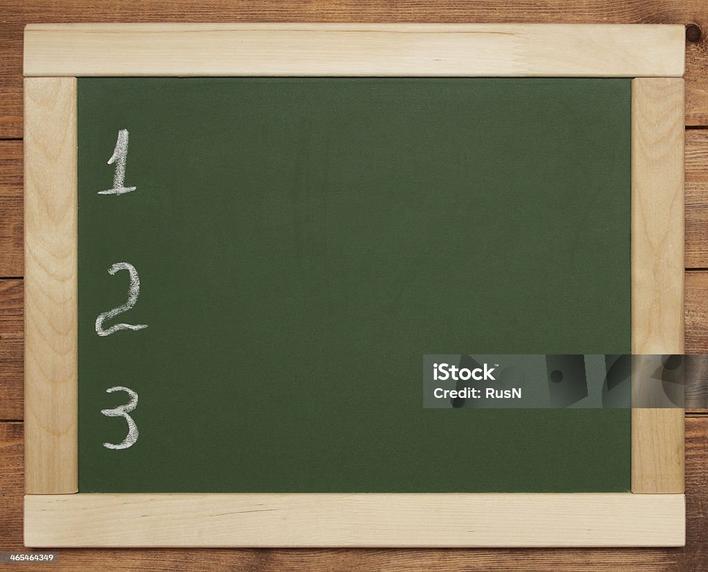 blackboard blackboard with 1,2,3 Chalkboard - Visual Aid Stock Photo