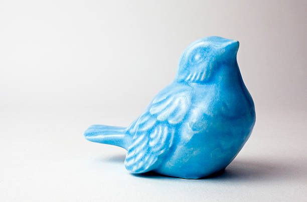 keramik blue bird - ceramic figure stock-fotos und bilder