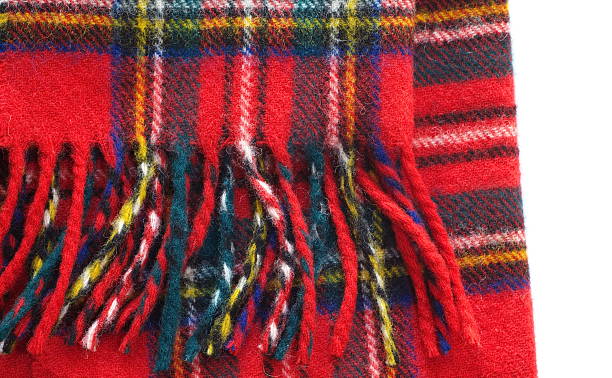 istock Close - up Warm knitted scarf red 465465306