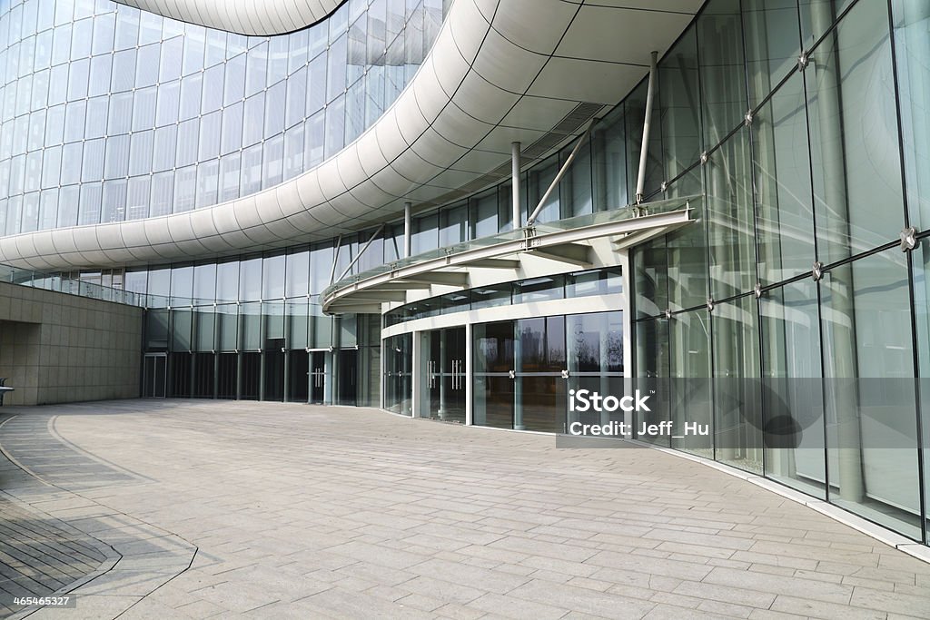 Facade of modern Business Center with glass doors Door Stock Photo