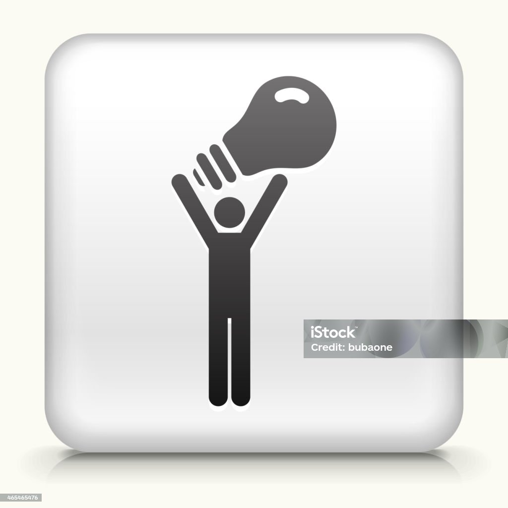 Man Light Button Icon Square Button With Man Lightbulb Royalty Free Vector Art Stock ...