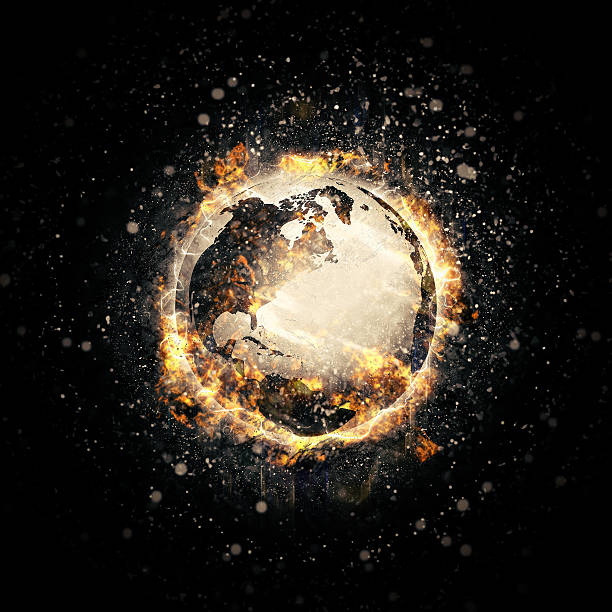 istock An illustration of earth on fire 465465596