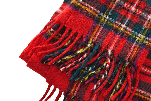 istock Close - up Warm knitted scarf red 465465654