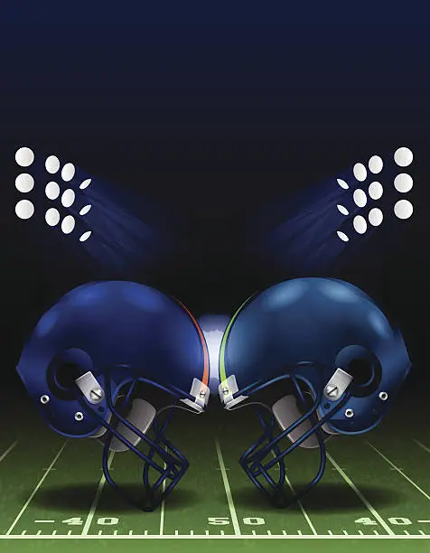 Vector illustration of American Football Helmet Clash