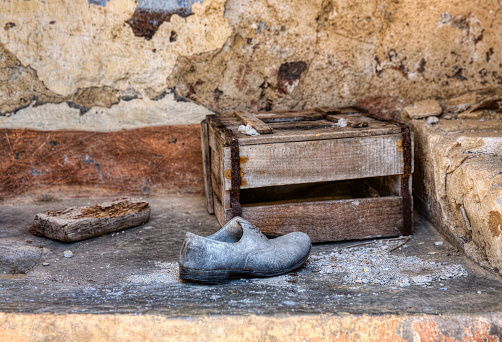 Shoe left at an Italian earthquake
