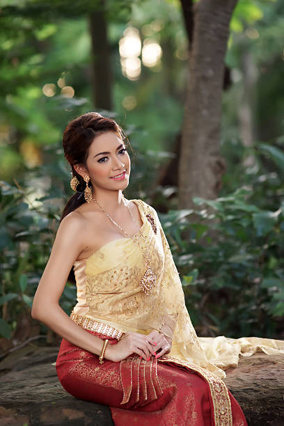 istock Thai woman wearing typical dress 465466687