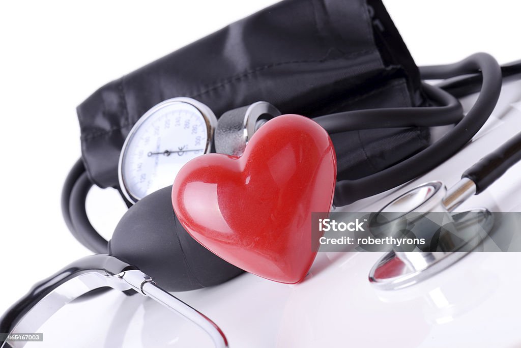 Heart check Medical equipment to check hart health Heart Shape Stock Photo