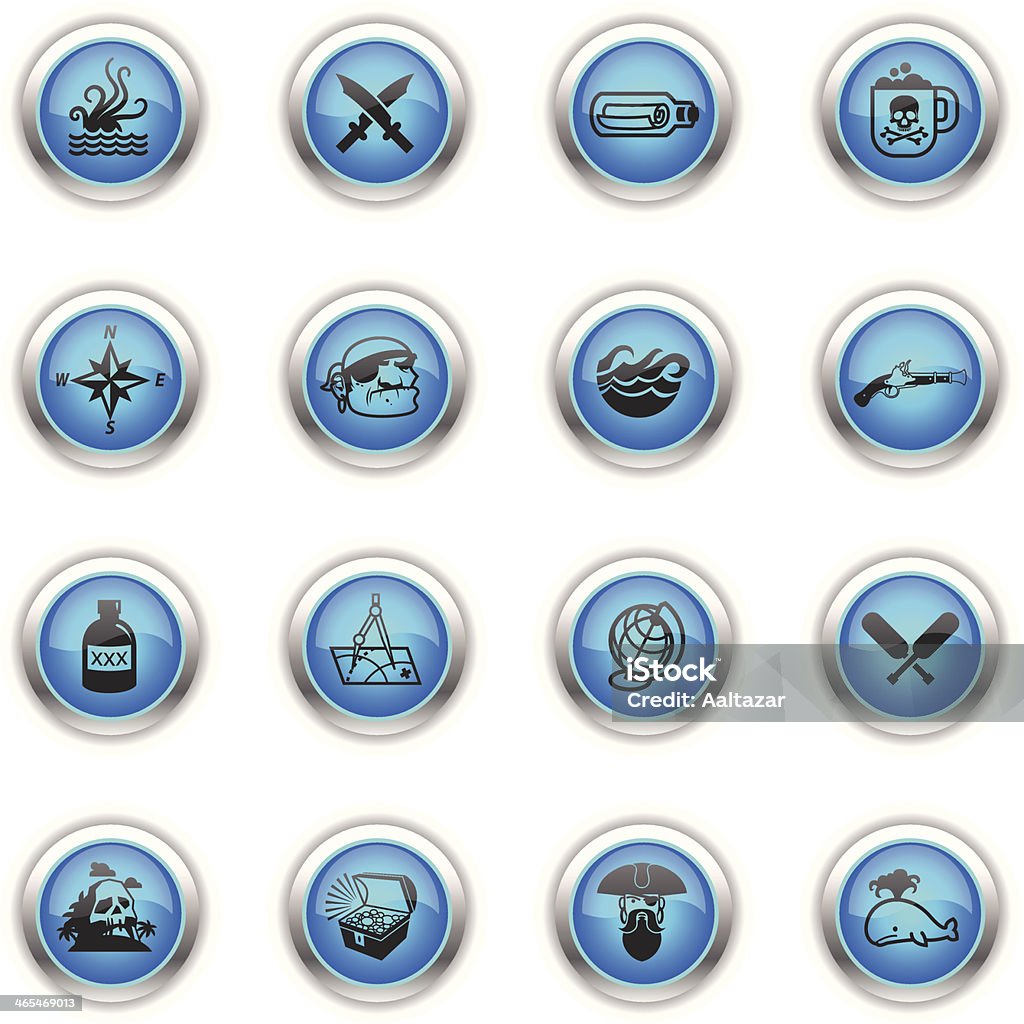 Iconos azules, sede de los Pirates - arte vectorial de Elemento de diseño libre de derechos