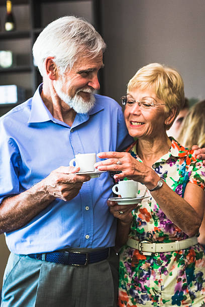 istock Senior couple drinking coffee 465472270