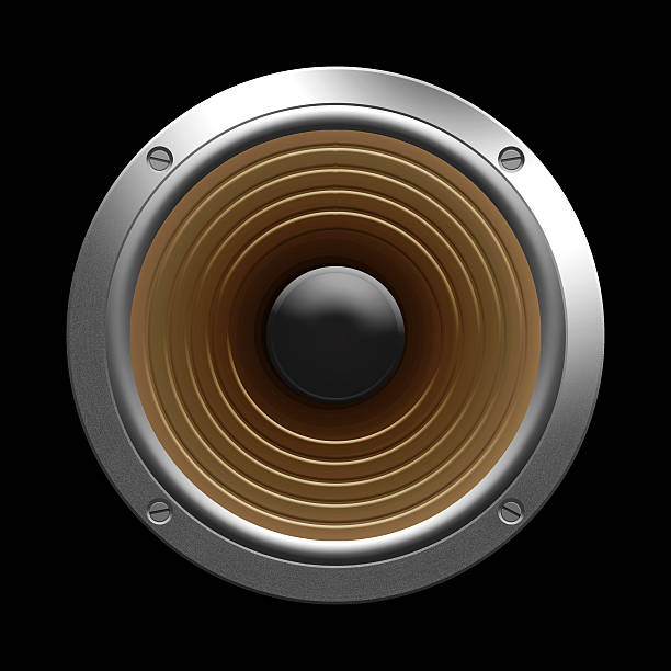 оратор изолированные на черном фоне - striped bass audio стоковые фото и изображения