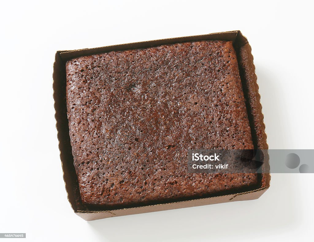 Chocolate brownie cake Brownie cake in paper food tray Brownie Stock Photo