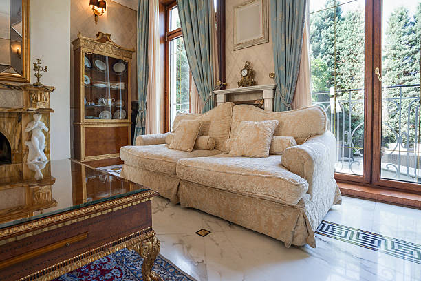 istock Living room in luxury villa 465477316