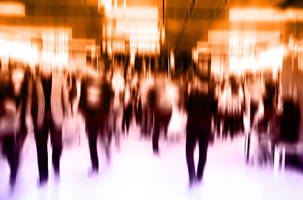 istock abstract business people activity at big city. Blur motion. 465477542