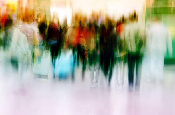 istock abstract business people activity at big city. Blur motion. 465477548
