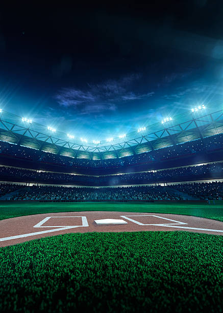 istock Professional baseball grand arena in night 465480214