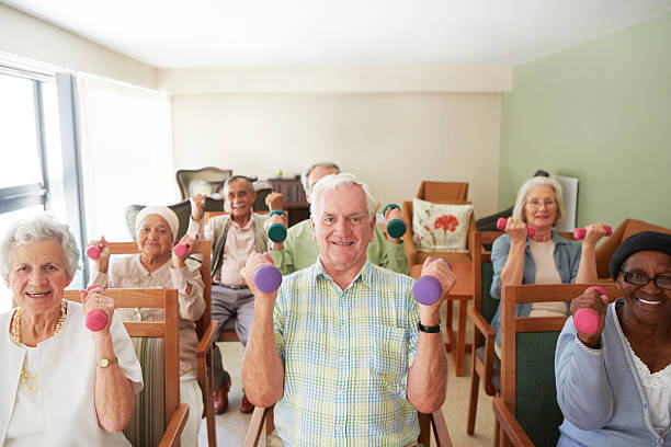 istock Old friends exercising together 465480329