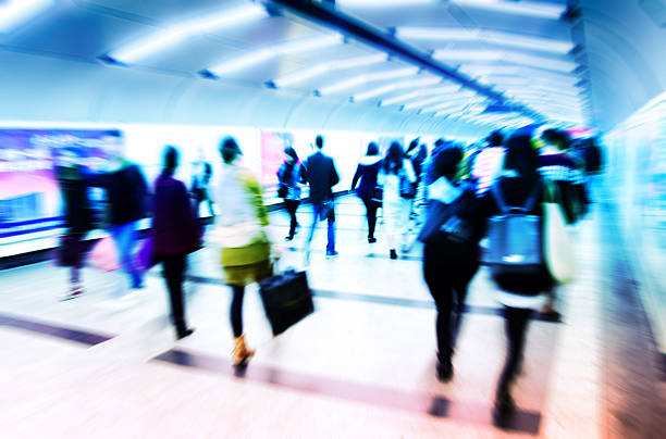 The subway platform dock,Business people activities. stock photo