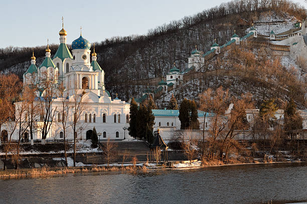 istock Svyatogorsk Lavra  is illuminated by the sun at sunset 465482968