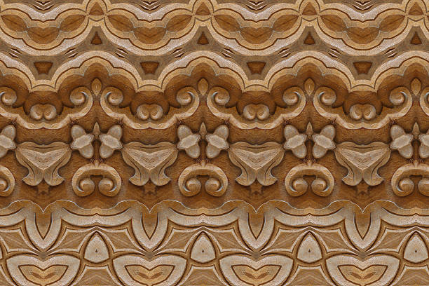 istock Carved wood wall close 465483530
