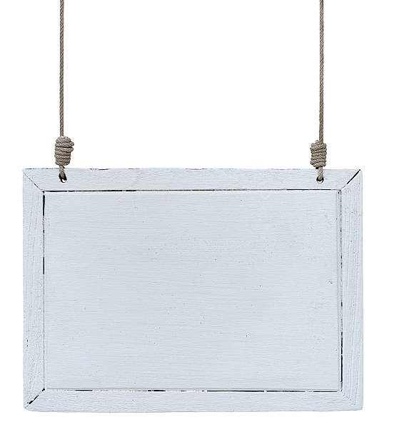 istock Old weathered white wood signboard. 465484935