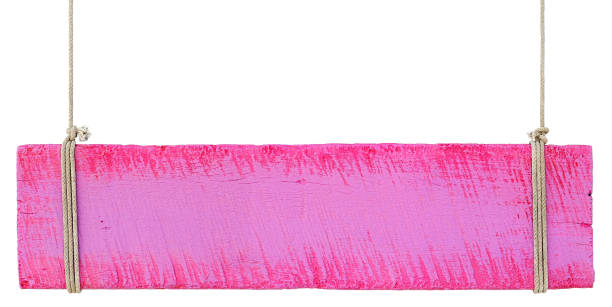 istock Old weathered red and purple wood signboard. 465484951