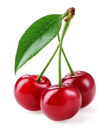 Cherry. Three berries isolated on white background