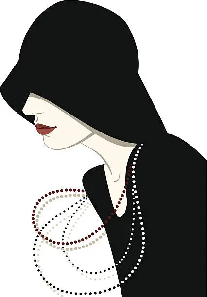 Vector illustration of Lady in hat
