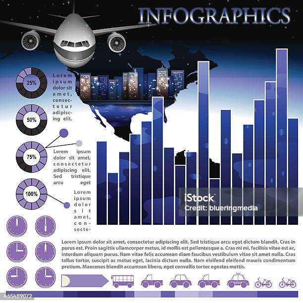 Infographics Of An Airplane Stock Illustration - Download Image Now - 2015, Abstract, Airplane