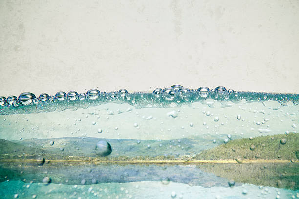 bolhas de água - abstract backdrop beach close up - fotografias e filmes do acervo