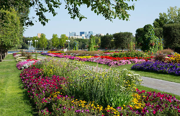 The Queen Elizabeth II Gardens at the Saskatchewan Legislative Building in Regina, Saskatchewan, Canada