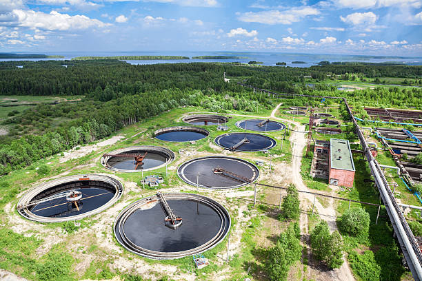 istock Recycling and disposal of solid waste on sewage treatment plant 465496551