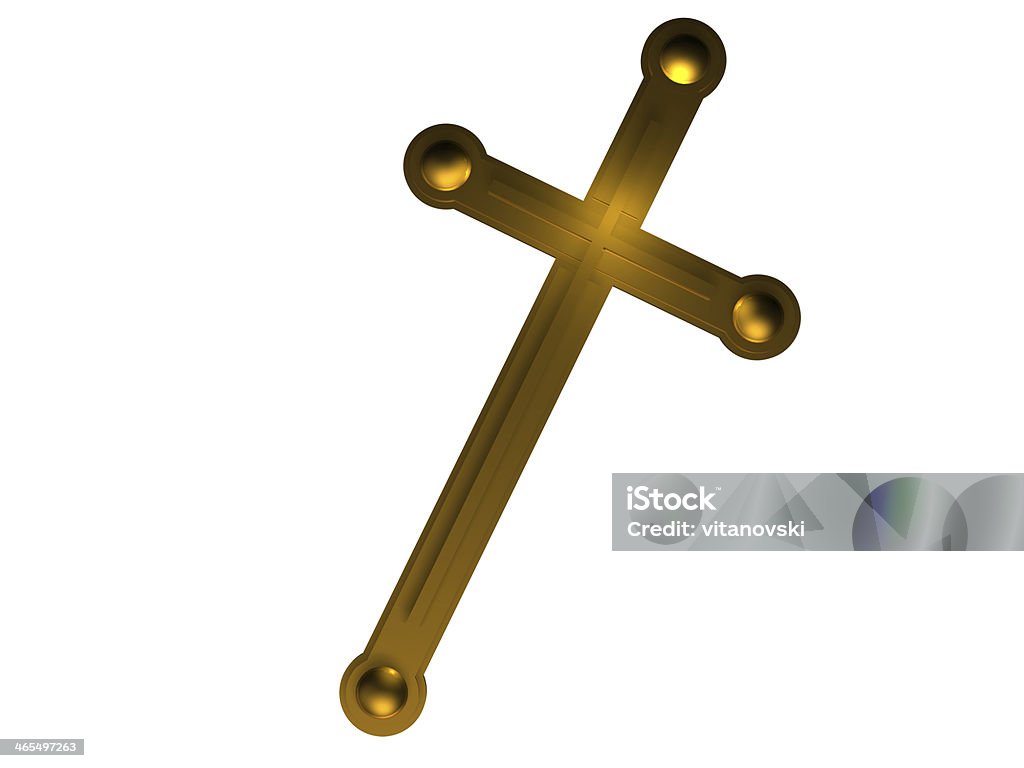 Cross made from gold Cross made from gold  isolated on white Adult Stock Photo