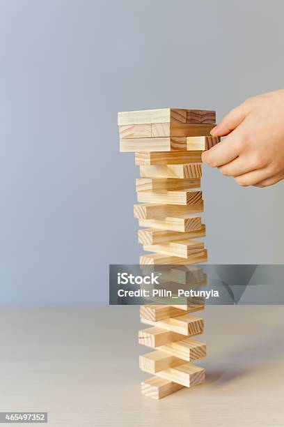 Wooden Blocks Game Stock Photo - Download Image Now - 2015, Backgrounds, Block Shape